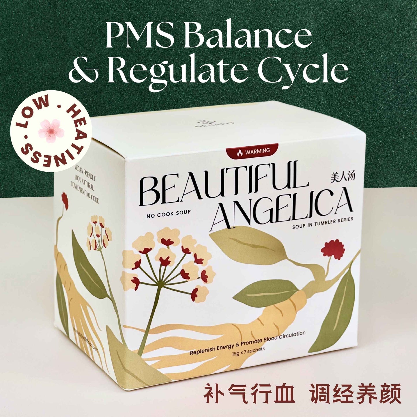 Benafit Beautiful Angelica No-Cook Soup – herbal soup to balance hormones, regulate menstrual cycles, and ease PMS symptoms.
