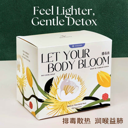 Benafit Let Your Body Bloom No-Cook Soup – gentle detox herbal soup that helps you feel lighter and refreshed.
